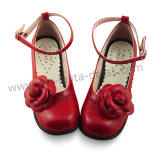 Middle Heels Wine Flower Lolita Shoes