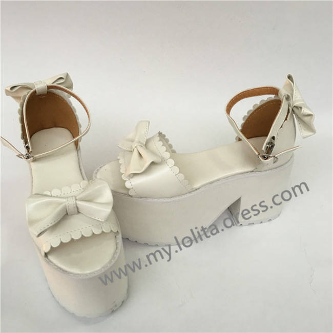 White Bows Lolita High Platform