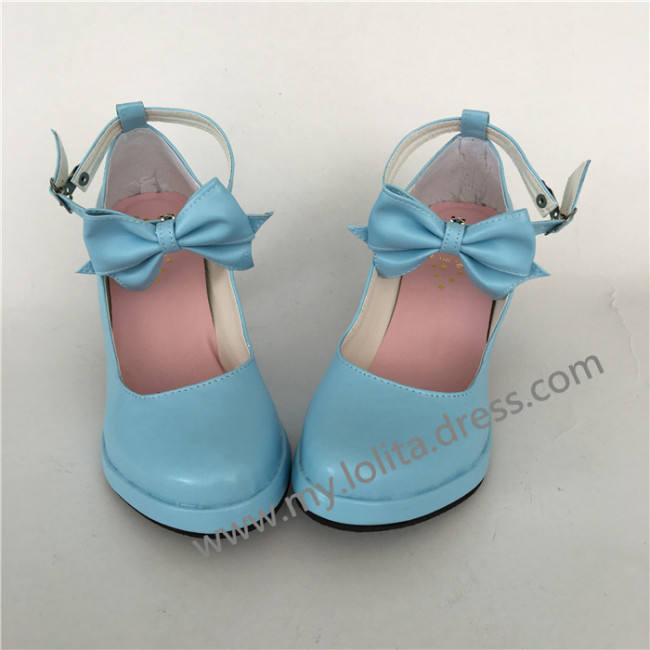Matte Blue High Platform Lolita Heels Shoes