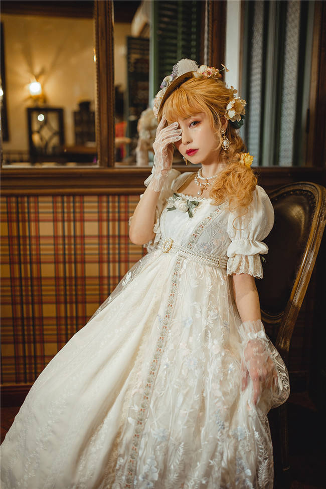 Miss Point ~ Salley Garden Empire Embroidery Lolita OP SP - Custom Tailor