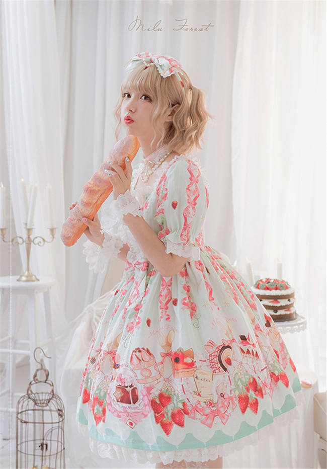 Strawberry Feast- Sweet Lolita OP Dress