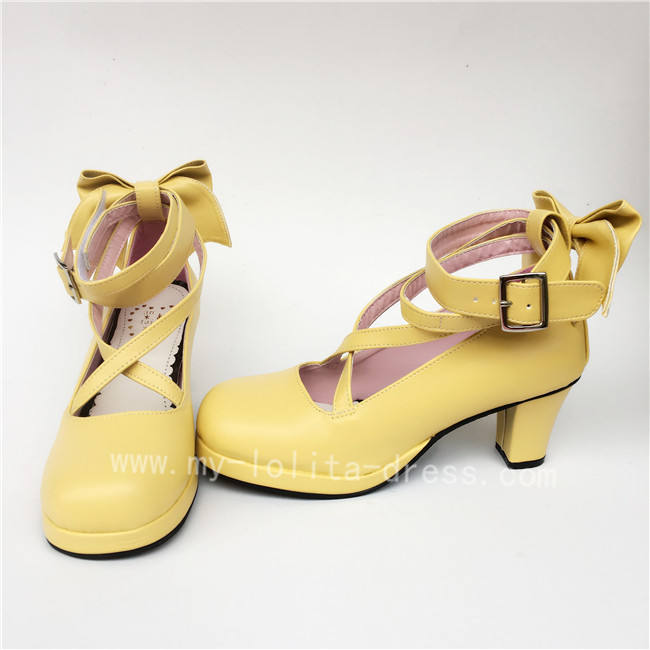 Red Bow Lolita Shoes for Girls
