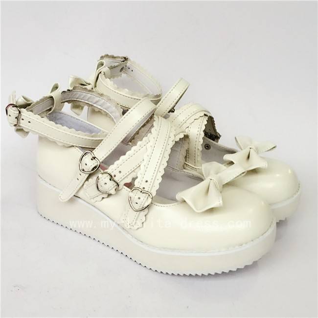 Purple Bow Straps Lolita Platform Shoes