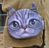MuFish Cat Face Sweet Lolita Shoulder Bag Light Gray - In Stock