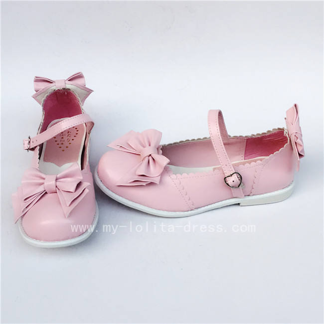 Light Coffee Bows Lolita Shoes