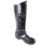 Gothic Black Silver Belts Boots O