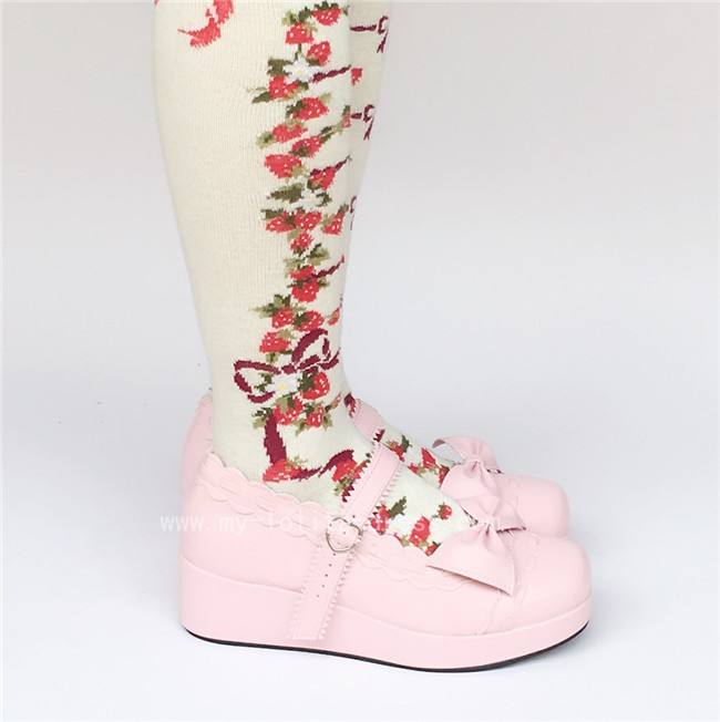 Pink Unicolor Lolita Shoes