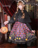 Halloween Witch Pumpkin Gingham Lolita JSK and Cape-OUT