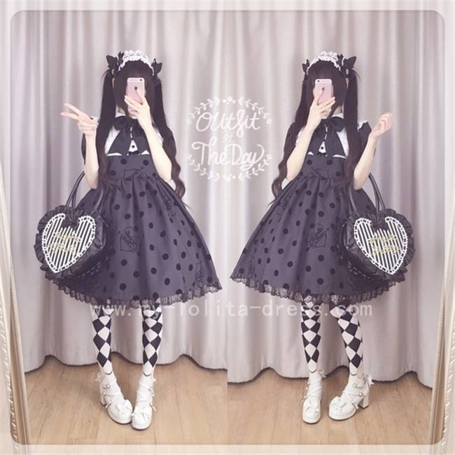 Sweet Cat's Ear Bows Matte Lolita Heels Shoes
