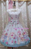 (Replica)Sweet Tea Cup Bunny Prints Lolita Jumper Dress Version I -out
