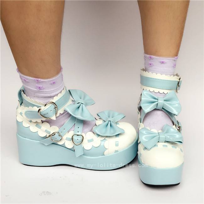 Sweet Red Whtie Lolita High Platform