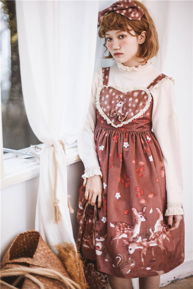 Berries Deer~ Sweet Lolita OP/JSK -Pre-order Closed