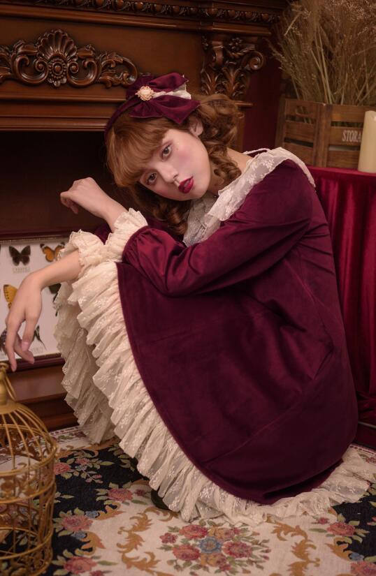 Fleurs Avec Echo&Annabel~ Velvet Lolita OP Dress -OUT