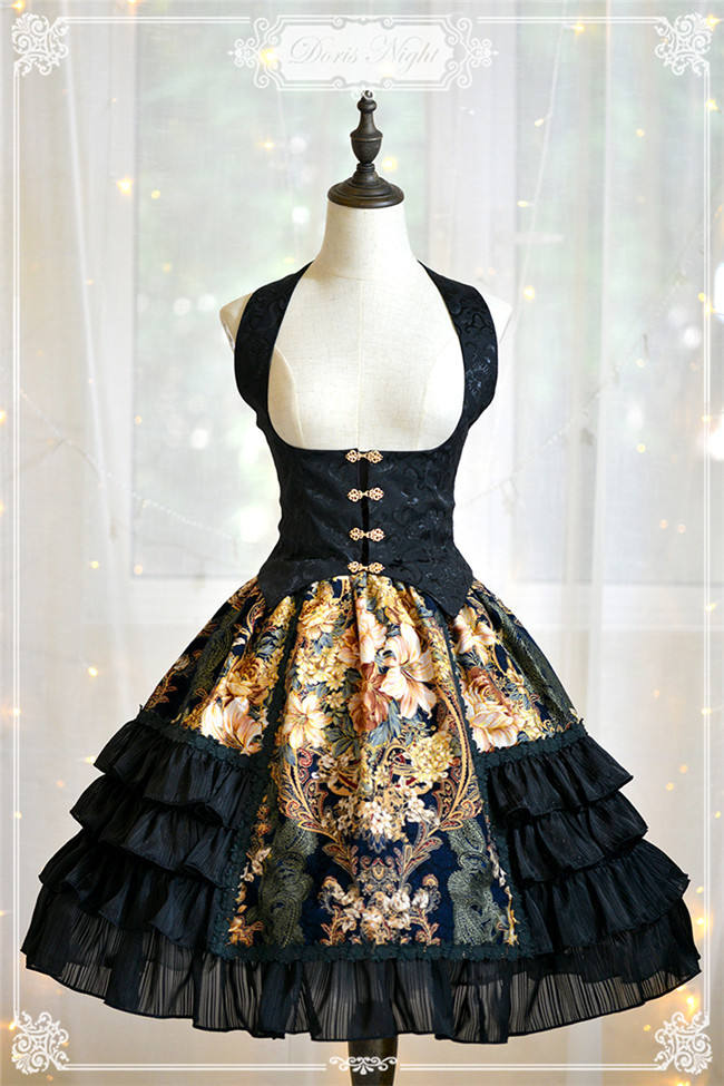 The Night Rose~ Pure Cotton Jacquard Lolita Skirt