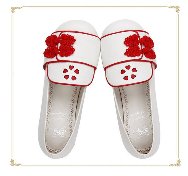 Angelic Imprint- Sweet Double Bows Embroidery Round Toes Qi Lolita High Platform Shoes