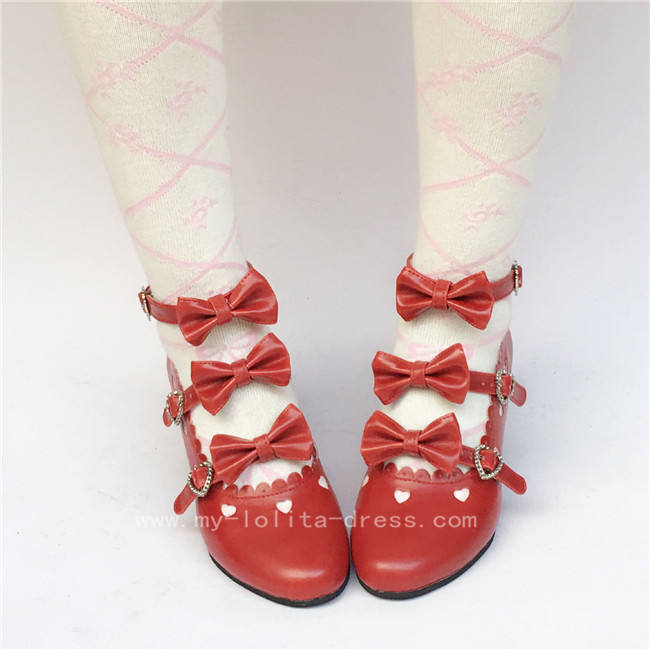Light Brown Bows Antaina Tea Party Lolita Shoes Heels