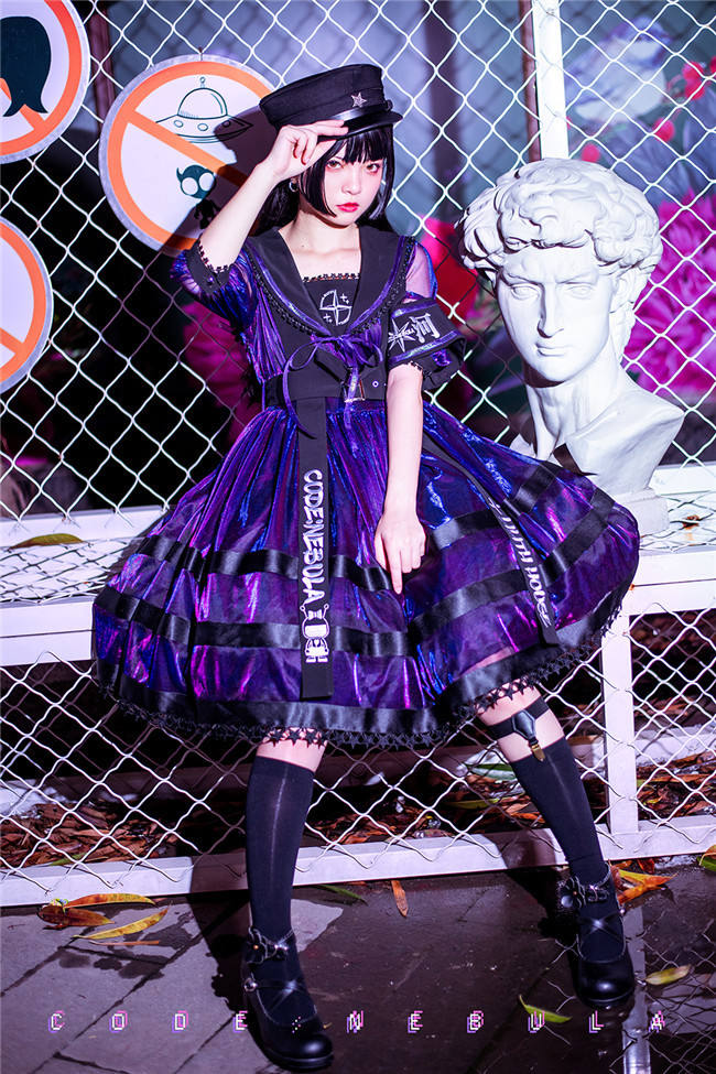 Lilith House ~NEBULA Punk Style Lolita OP -Ready Made