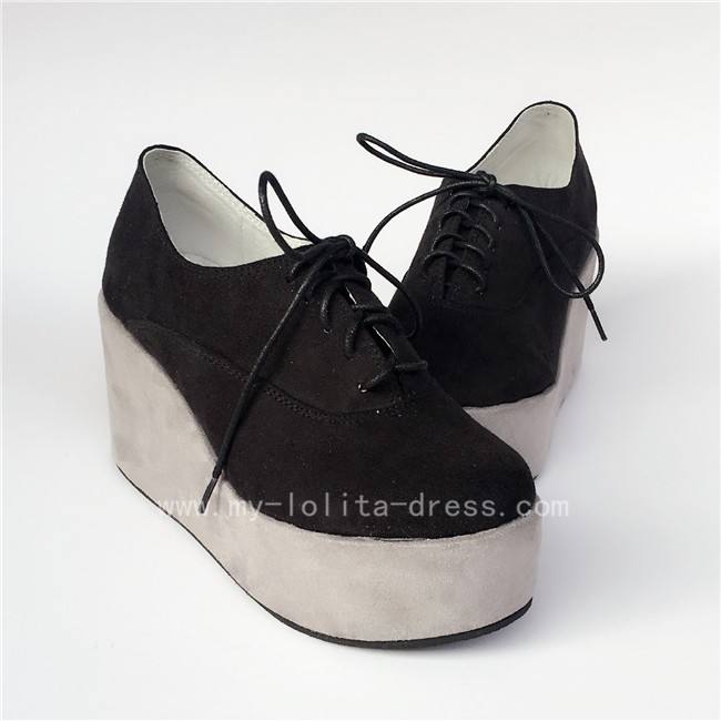 Black Velvet Lolita High Platform Lolita Shoes
