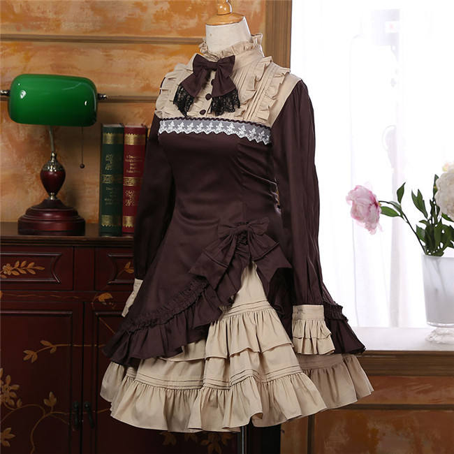 2017 Vintage Lolita Long Sleeves OP+Inner Skirt Set