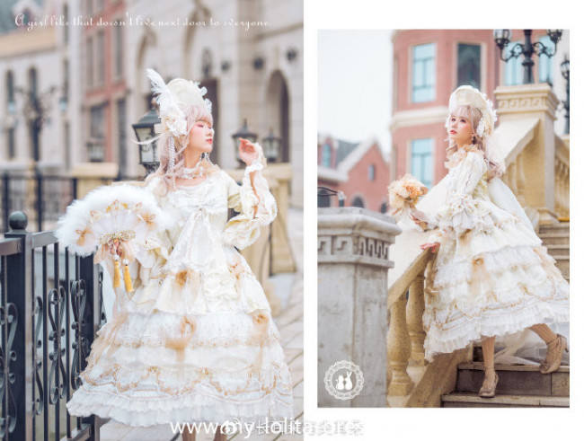 Ode to Love and Vows ~Luxury Lolita Fullset (OP + Necklace + Wristcuffs + Bonnet + Back Yarn) -Ready Made