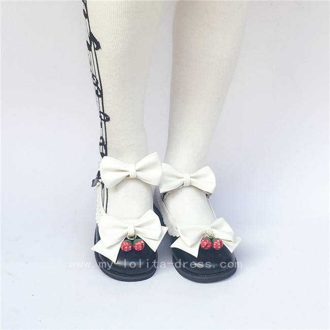 Sweet Bows Strawberry Lolita Low Heels Shoes