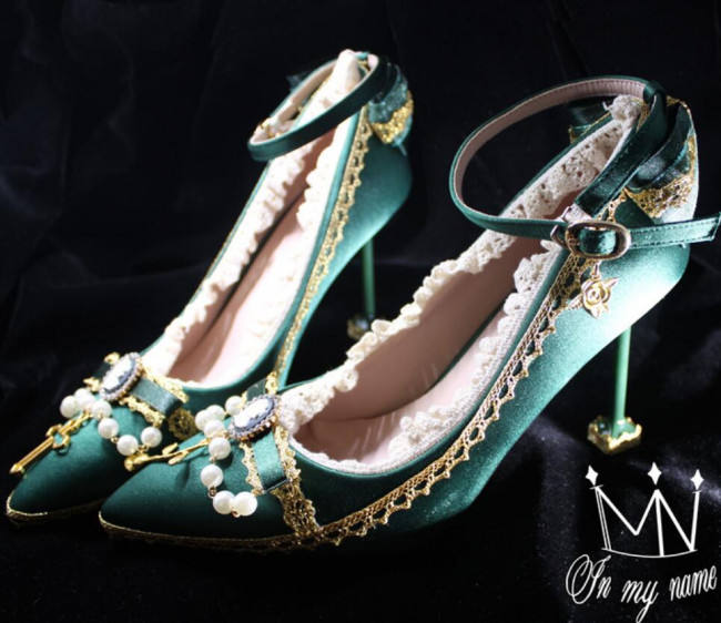 Rose Cross~ Versailles ~ Satin PU Lolita Shoes - Ready Made