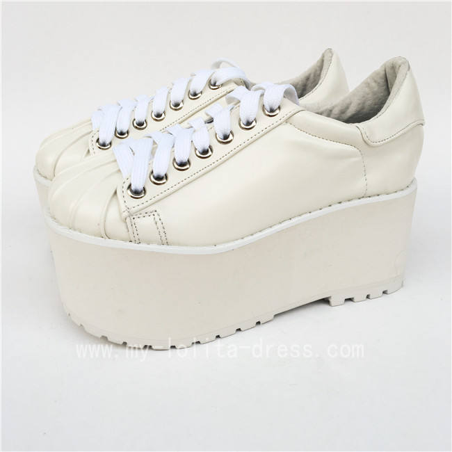High platform White Matte Lolita Shoes