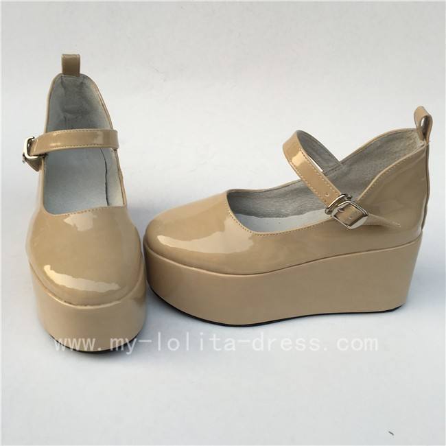 Girls Matte White Lolita High Platform Classic Shoes