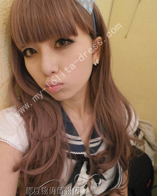 Purple Brown Curls Lolita Wig