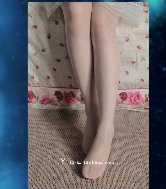 Yidhra -The Night of Galaxy- Gold-stamping Printed Lolita Tights for Summer - IN STOCK