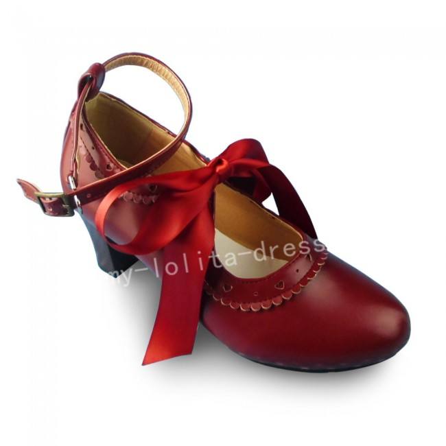Sweet Red or Wine Lolita Heels Shoes