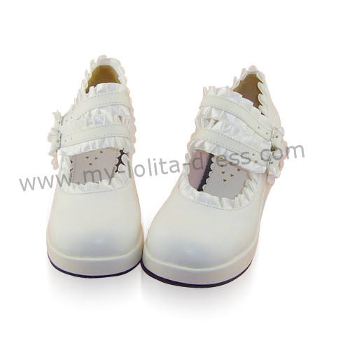 White Lace Lolita Platform Shoes
