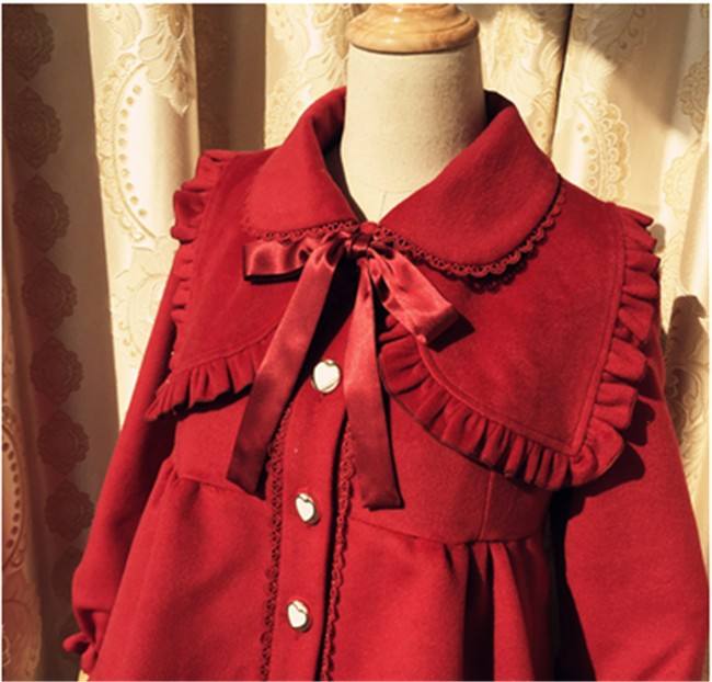 Sweet Thickening Thermal Loose Lolita Coat with Detachable Fur Collar