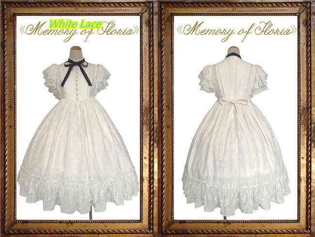 Memory of Floria~ Vintage Lolita OP Short/Long Version-Ready Made