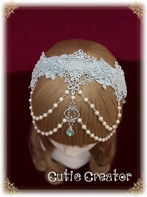 Sweet Dreamer Lace Beads Headbow and Veil Sets