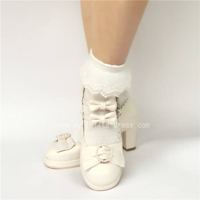 Sweet 3 Bows Lolita Heels Shoes