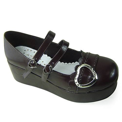 Sweet Heart Dark Coffee Lolita Shoes