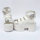 Beautiful High Platform White Matte Lolita Sandals