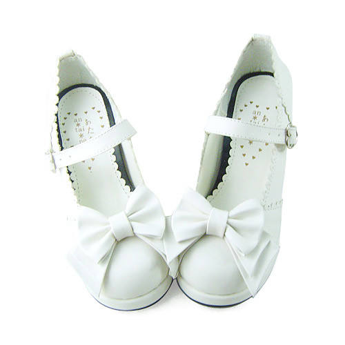 Light Coffee Bows Lolita Shoes