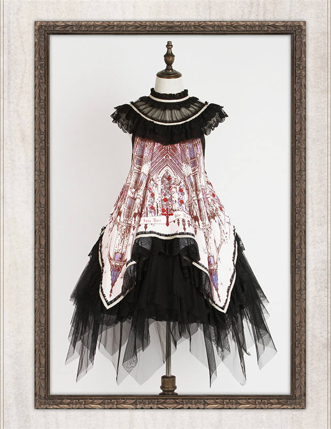 Reflection Church~ Gothic Lolita Printed JSK Dress Set