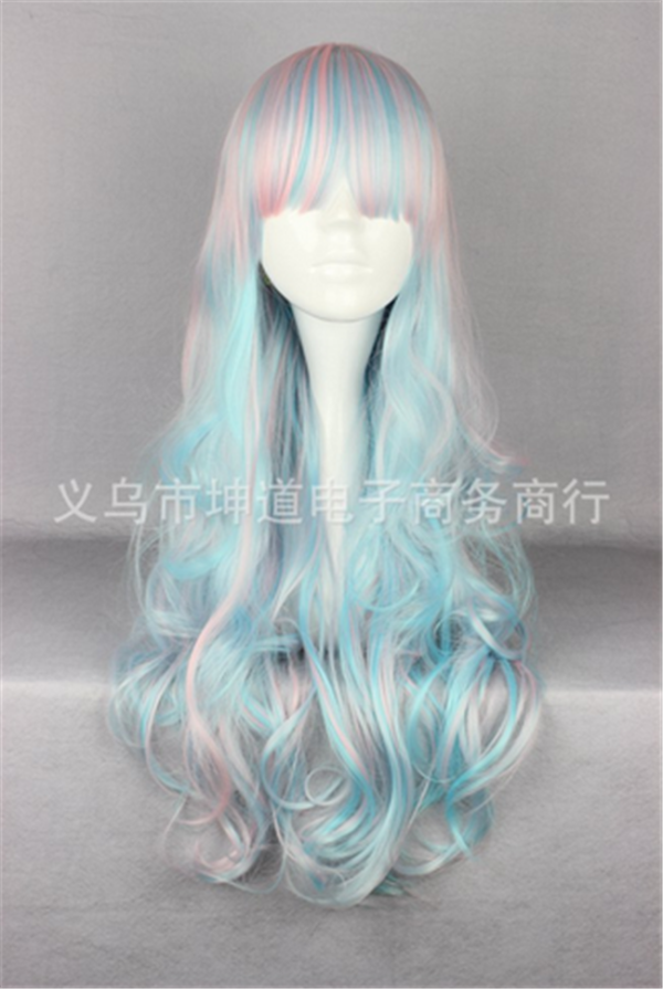 Girl's Sweet Colorful Lolita Long Curls Wig out
