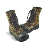 Short Leopard Straps Women Boots O