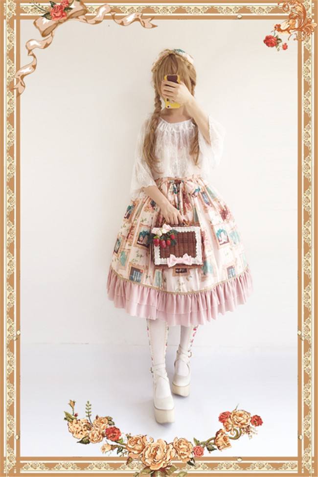 Still Life Picture Frame~ Lolita Printed JSK Dress -out