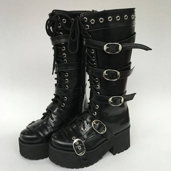 Beautiful Gothic Matt Black Boots