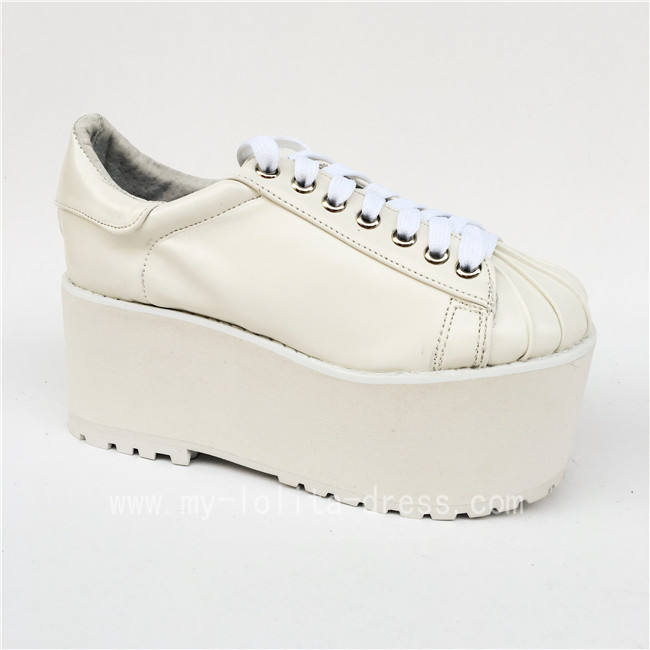 High platform White Matte Lolita Shoes