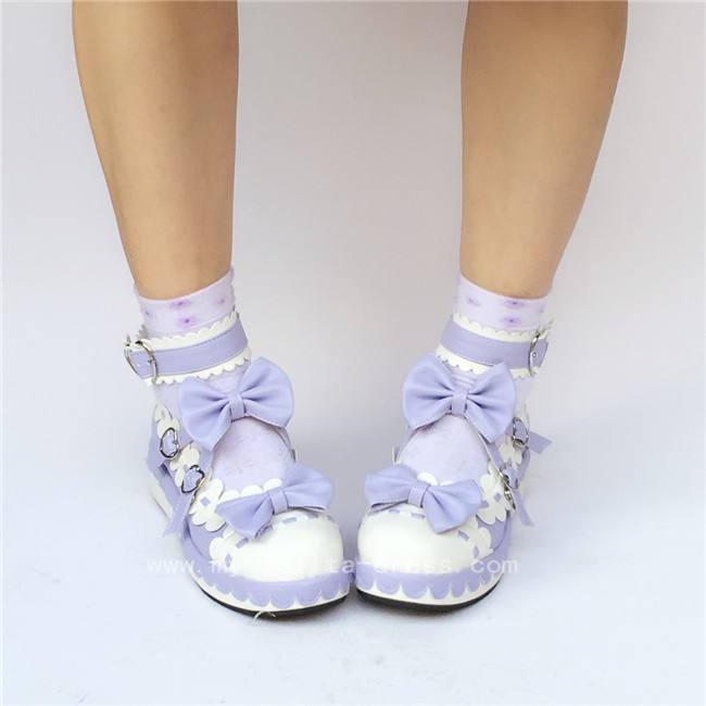 Sweet Red Whtie Lolita High Platform