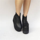 Sweet Glossy Black Lolita Short Boots O