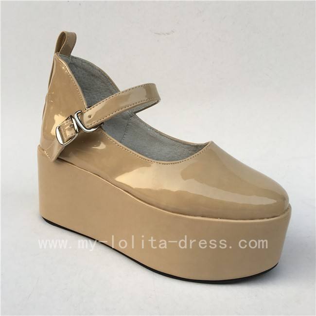 Girls Matte White Lolita High Platform Classic Shoes