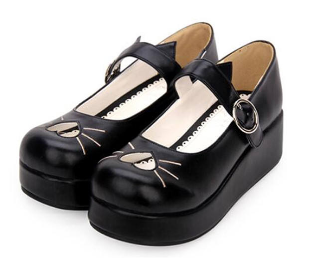 Angelic Imprint- Heart Shaped Embroidery -Sweet Lolita Shoes