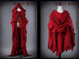 The Wolf Turns Little Red Riding Hood~ Lolita Fullset (OP+Scarf + Apron+Cape+Headbow) -Ready Made